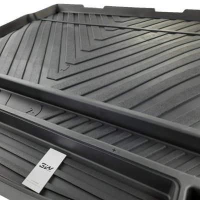 Thảm lót cốp xe ô tô VOLKSWAGEN TIGUAN L (2016-đến nay) nhãn hiệu Macsim 3W chất liệu TPE cao cấp màu đen