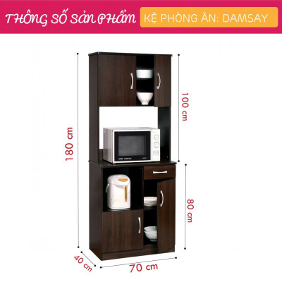Tủ nhà bếp bằng gỗ cho gia đình thiết kế tiện dụng SMLIFE Damsay