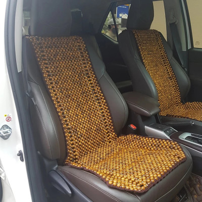 Đệm Lót Ghế Xe Ô Tô Hạt Gỗ Bách Xanh Hạt 1.2cm - Kết Viền Mép Thủ Công ( hình thật )