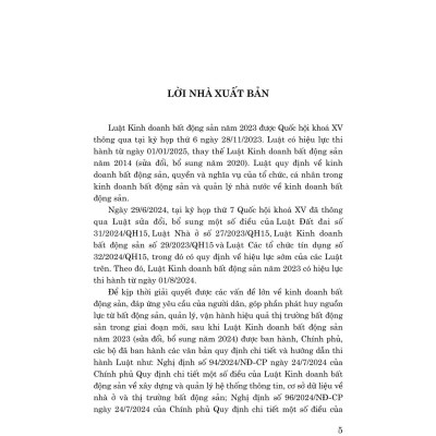 Các văn bản hướng dẫn thi hành Luật Kinh doanh bất động sản năm 2023 ( sửa đổi, bổ sung năm 2024)