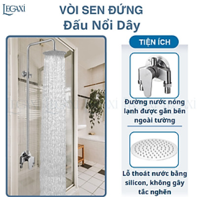[ĐẤU NỔI] Bộ Vòi Sen Tắm Đứng Nóng Lạnh Đấu Nổi, Lắp Đặt Được Ngoài Trời, Làm Bằng Thép Không Rỉ, Lắp Đặt Dễ Dàng
