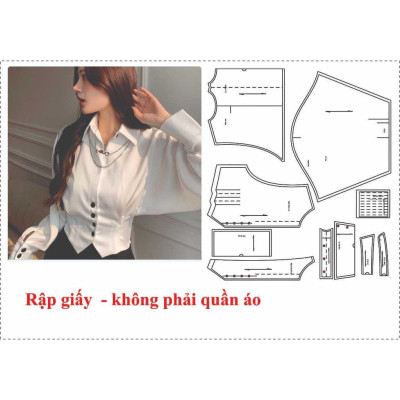 Rập giấy áo sơ mi cánh dơi mã 77 - Bản vẽ