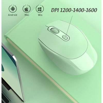 Chuột không dây wireless 2.4Ghz  sạc pin, chồng ồn, DIP1600 chuyên dùng cho máy tính, laptop, tivi MÀU ĐEN - Hàng Nhập Khẩu