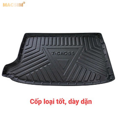 Thảm lót cốp xe ô tô Volkswagen T-Cross (Tcross) qd 2020 - nhãn hiệu Macsim chất liệu TPV cao cấp màu đen