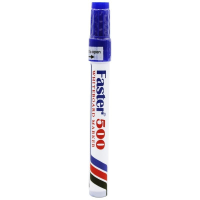 Vỉ 2 Bút Lông Bảng Faster 500 Mực Xanh Và Đen + Đồ Bôi Bảng - Faster WBE-F-SET6-BLBK (Mẫu Màu Giao Ngẫu Nhiên)
