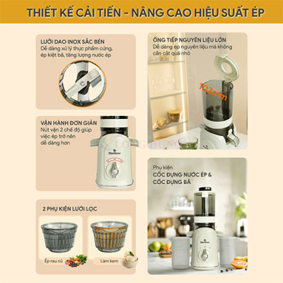 Máy ép chậm Bluestone SJB-6551 - Hàng chính hãng