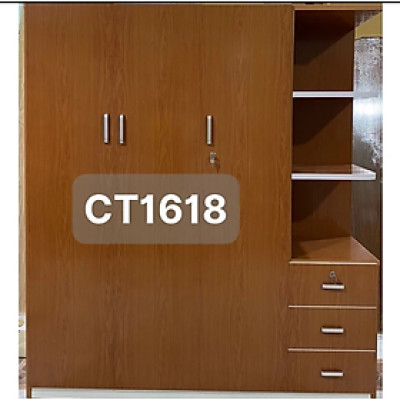 Tủ quần áo nhựa 3 cánh kèm kệ và ngăn kéo ĐV Tundo 164 x 185 x 47 cm nhiều màu lựa chọn