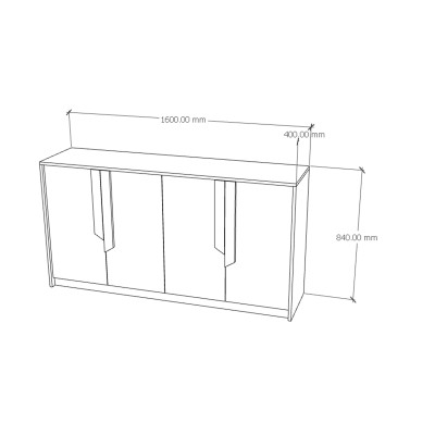 [Happy Home Furniture] PONIX, Tủ lưu trữ 4 cánh mở, 160cm x 40cm x 84cm ( DxRxC), TCM_112