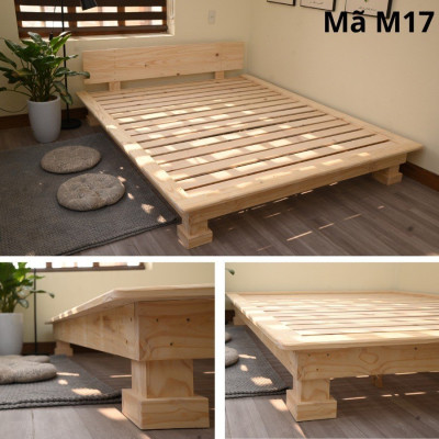 Giường ngủ gỗ CT17 Tundo màu gỗ tự nhiên