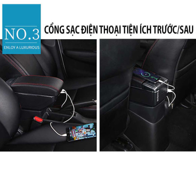 Hộp Tỳ Tay Ôtô Dành Cho MITSUBISHI XPANDER 2019 - Tích Hợp 7 Cổng USP, Kết Hợp Hộp Lưu Trữ Mở Xoay Lắp Hộp 