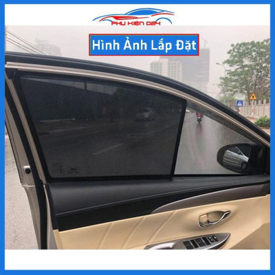 Bộ 4 rèm chắn nắng nam châm Vios 2019 khung cố định chống tia UV