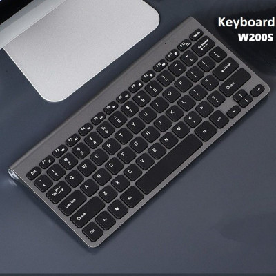 Bàn phím không dây mini W200S - đa kết nối bluetooth 5.0 + 3.0 + Usb wireless 2.4G hàng nhập khẩu