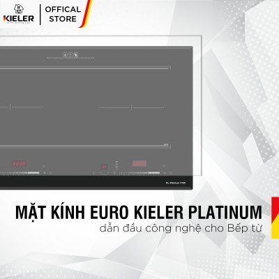 Bếp điện từ đôi Kieler KL-PLATINUM V105 mặt kính Euro Kieler Platinum, Bếp điện từ chế độ hấp, cảm ứng chống tràn 4400W - Hàng Chính Hãng
