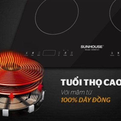BẾP ĐÔI ĐIỆN TỪ SUNHOUSE SHB9101 - hàng chính hãng