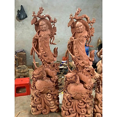 Tượng đạt ma sư tổ bằng gỗ hương đá liền khối kt cao 1m20cm