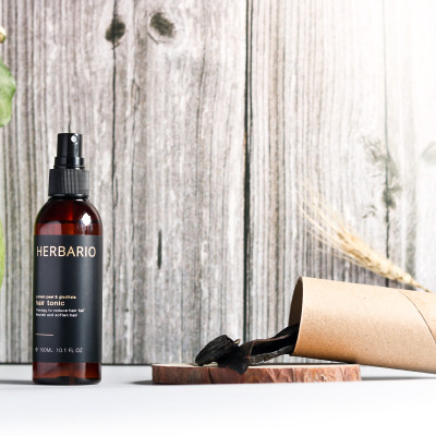 Nước dưỡng tóc vỏ bưởi và bồ kết Herbario 100ml kích thích mọc tóc, ngăn rụng tóc thuần chay