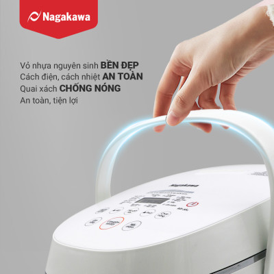 Nồi Cơm Điện Tử Cảm Ứng Nagakawa NAG0136 - Giảm tinh bột - Lòng niêu chống dính - 11 chức năng (1.2L - 500W) - Hàng Chính Hãng