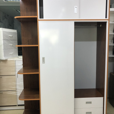 Tủ áo lùa Juno Sofa (trắng phối nâu gỗ)