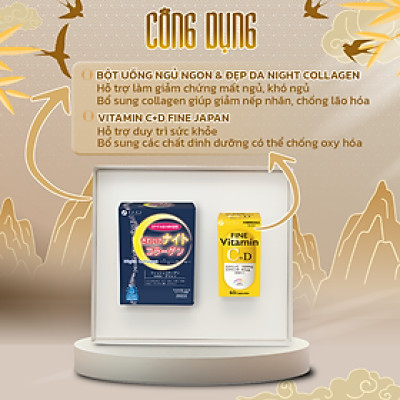 [Hộp quà Tết 2023] FUJI TẾT ĐỦ ĐẦY Fine Japan cho người phụ nữ bạn yêu (collagen đẹp da ngủ sâu, vitamin CD)