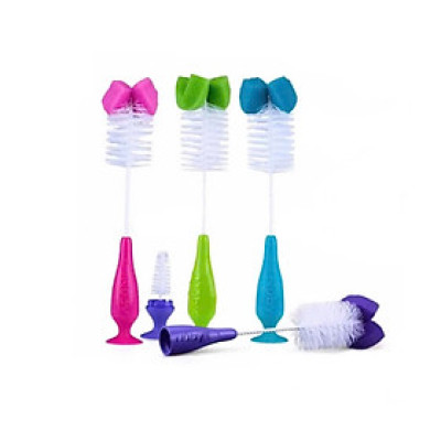 [ 5542-Nuby ] Cọ rửa bình sữa cổ thường và cổ rộng, chân có đế dính