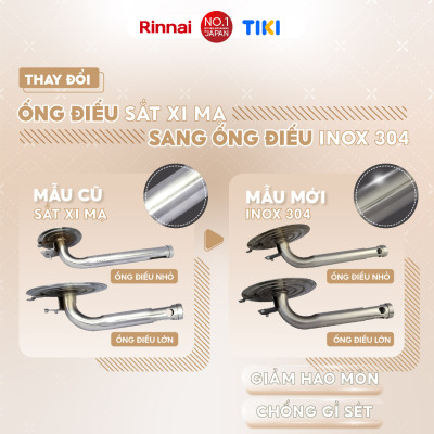 Bếp gas dương Rinnai RV-370(GM)N mặt bếp men và kiềng bếp men - Hàng chính hãng.