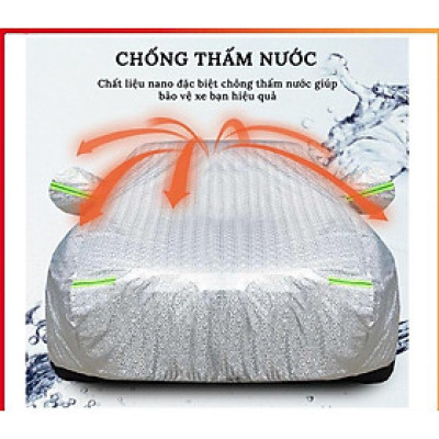 Bạt Trùm Che Phủ ô tô 3 lớp tráng Nhôm Chống Xước, Chống Nắng, Chống Mưa - Hàng loại dầy cao cấp