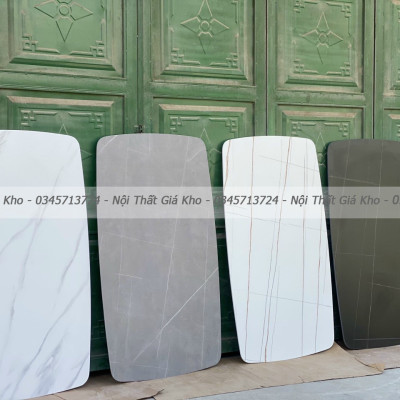 Bộ bàn ăn mặt đá phiến Ceramic kết hợp ghế Venus trám