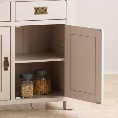 Tủ Chén Cao Kemble Gỗ Sồi Loại Lớn Ibie DSCTLKEMO - Trắng (140 x 42 cm)