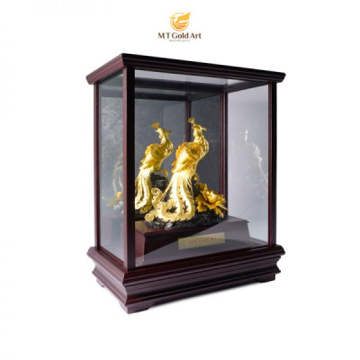 Tượng Chim phượng hoàng dát vàng (17x29x34cm) MT Gold Art- Hàng chính hãng, trang trí nhà cửa, phòng làm việc, quà tặng sếp, đối tác, khách hàng, tân gia, khai trương 