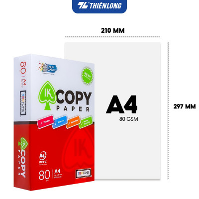 Combo 10 Ream giấy A4 80 gsm IK Copy (500 tờ) - Hàng nhập khẩu Indonesia