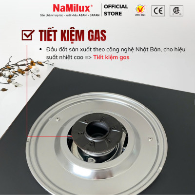 Bếp Gas Đôi Mặt Kính Cao Cấp NaMilux DL2463PG – Công Suất Mạnh 4.2Kw – Kiềng Bếp Tráng Men – Hàng Chính Hãng