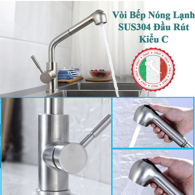 [Tổng hợp] Vòi bếp vòi rửa chén (có đầu rút ra được-nhiều chế độ phun) bán chạy + tặng kèm cặp dây cấp không gỉ