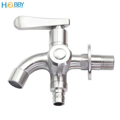 Vòi củ sen lạnh đa năng 2 đầu xả inox 304 ren 21 Hobby Home Decor CS2