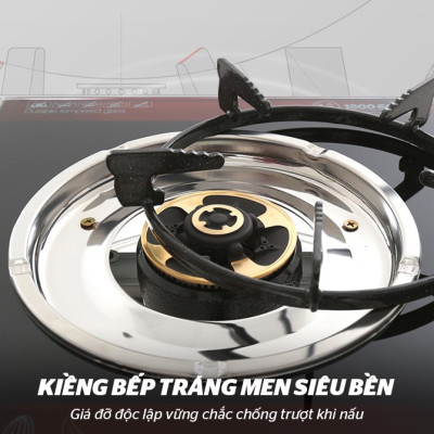 Combo Bếp Gas Dương Đơn Mặt Kính Sunhouse SHB212KG Kèm Van Dây - Hàng Chính Hãng