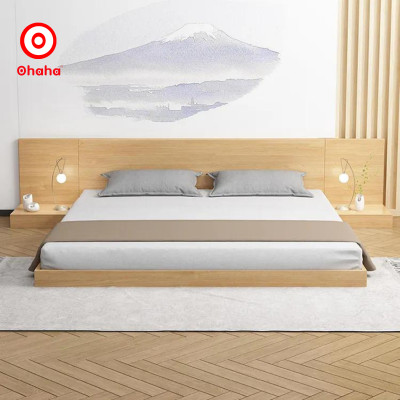 [Miễn phí vận chuyển & lắp đặt] Giường ngủ bệt thông minh kiểu Nhật cao cấp có vách ốp đầu giường Ohaha - GB005