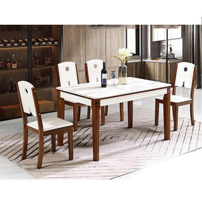 Bộ Bàn Ăn Mặt Đá Chữ Nhật Juno Sofa HHP-BBA823-14 Cao Cấp