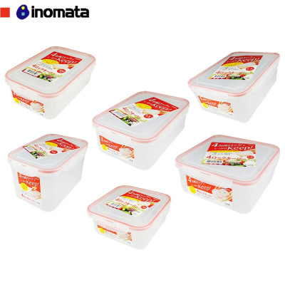 Bộ 03 hộp thực phẩm Vuông inomata 730ml có khóa nắp 4 chiều - hàng nội địa Nhật Bản No.1854#