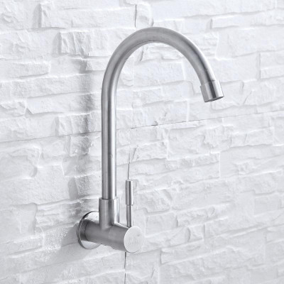 Vòi nước rửa chén bát xoay 360 độ, vòi nước inox 304 gắn tường 1 đường nước lạnh (bảo hành 12 tháng)