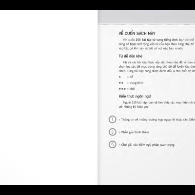 250 Bài Tập Từ Vựng Tiếng Anh - Trình Độ Sơ Cấp Và Trung Cấp (Tái Bản)