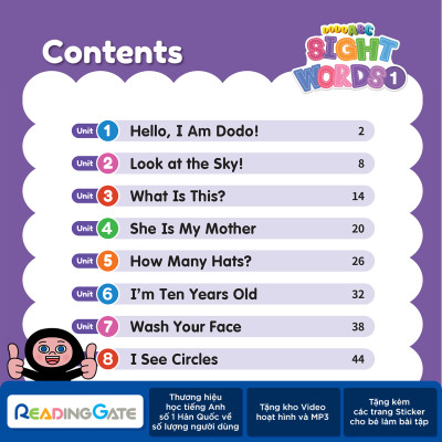 Sách DODO ABC WORKBOOK - SIGHT WORDS 2 READING GATE Cho Bé Từ 5 Đến 8 Học Ngữ Âm, Đánh Vần Tiếng Anh 