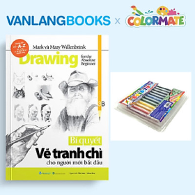Sách Bí Quyết Vẽ Tranh Chì Cho Người Mới Bắt Đầu + Bộ 12 Bút Lông Bold Tip Marker - Vanlangbooks x Colormate