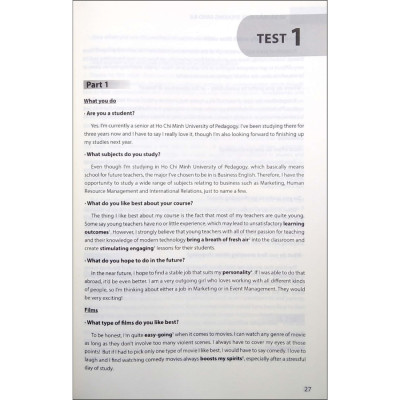 60 Bài Mẫu IELST Và Bộ Từ Vựng Theo Từng Chủ Điểm - Speaking Band 8.0