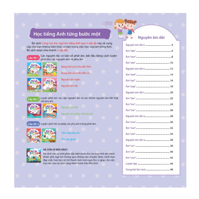 Cùng Con Học Ngữ Âm Tiếng Anh Qua 3 Cấp Độ - Nguyên Âm Dài