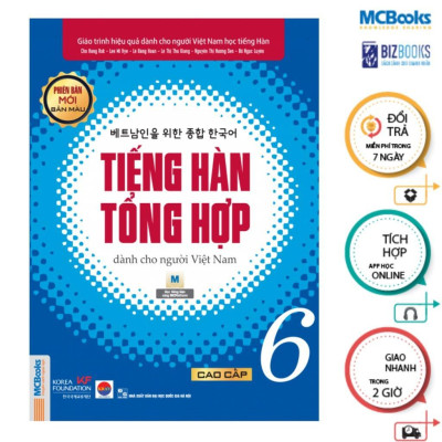 Sách - Tiếng Hàn Tổng Hợp Dành Cho Người Việt Nam - Cao Cấp 6 - Sách Bài Học + Bài Tập - Bản Màu - Combo 2 Cuốn - MCBooks