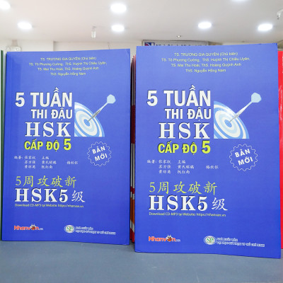 Sách - 5 Tuần Thi Đậu HSK Cấp Độ 5 - Sách luyện thi tiếng Hoa  độc quyền Nhân Văn 
