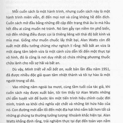 Minh Triết Về Nỗi Bất An - Một Thông Điệp Cho Thời Đại Đầy Lo Âu (ĐT)