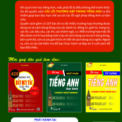 CÁC LỖI THƯỜNG GẶP TRONG TIẾNG ANH
