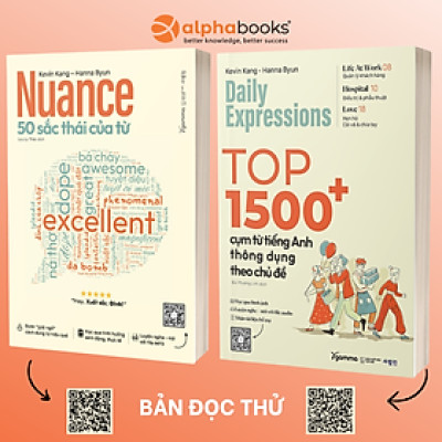 [Einstetin Books] Combo 2 Cuốn: Nuance 50 Sắc Thái Của Từ + Top 1500+ Cụm Từ Tiếng Anh Thông Dụng Theo Chủ Đề