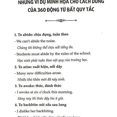 360 Động Từ Bất Quy Tắc & Cách Dùng Các Thì Trong Tiếng Anh (Tái Bản)