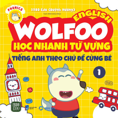 Sách - Combo 6 Cuốn Wolfoo English – Học Nhanh Từ Vựng Tiếng Anh